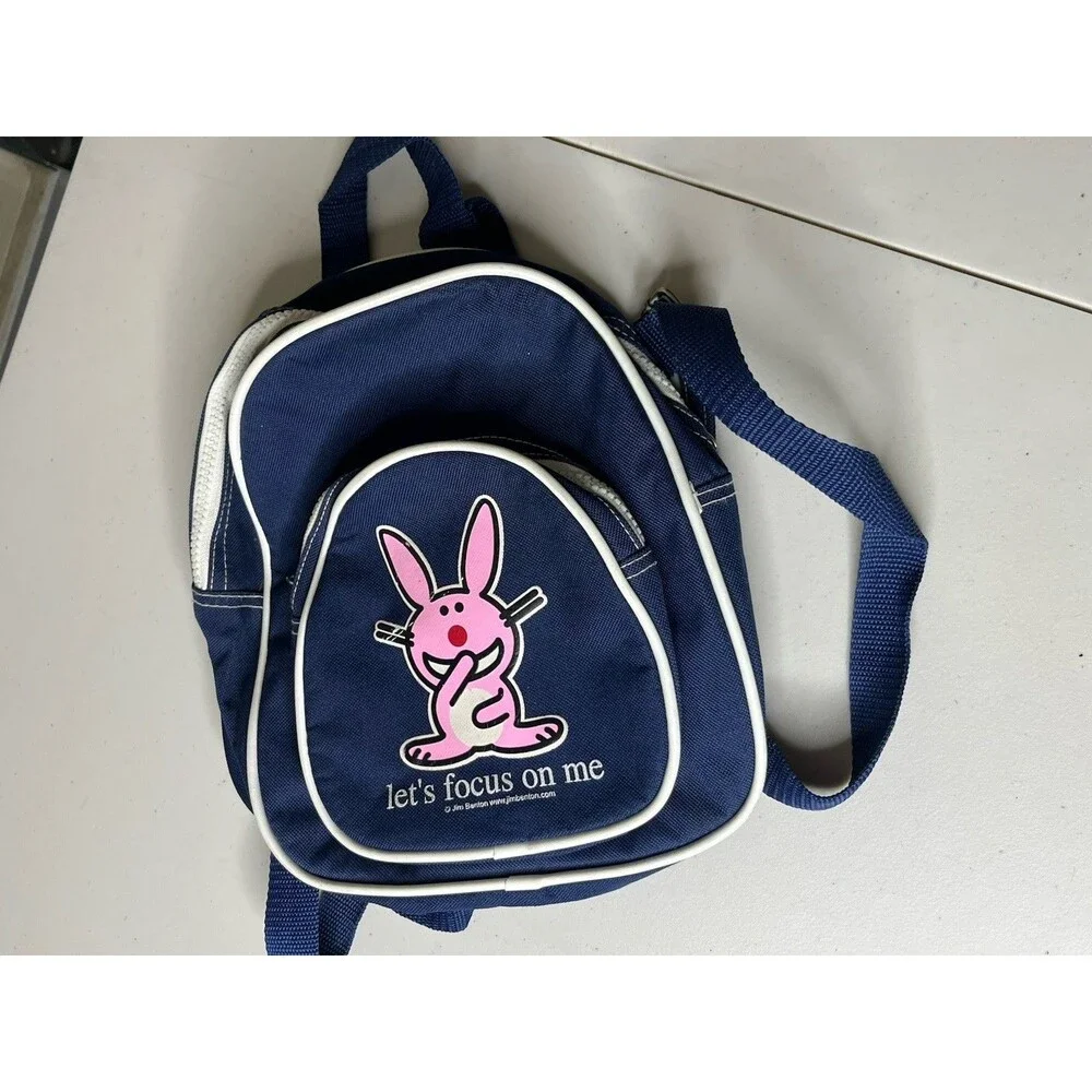 Jim Benton Happy Bunny Y2K Mini Backpack “I Know How You Feel I Just Don’t Care”